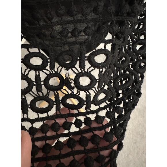 Talbots Black 3/4 Sleeve Scoop Neck Lace Overlay Top Size 1X READ - Picture 5 of 11